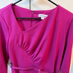 Calvin Klein Fuchsia Long Sleeve Dress